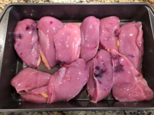Bacon Wrapped Pheasant - Raw Breasts