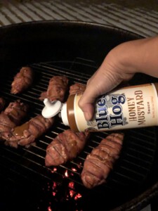 Bacon Wrapped Pheasant - Sauced with Blues Hog Honey Mustard