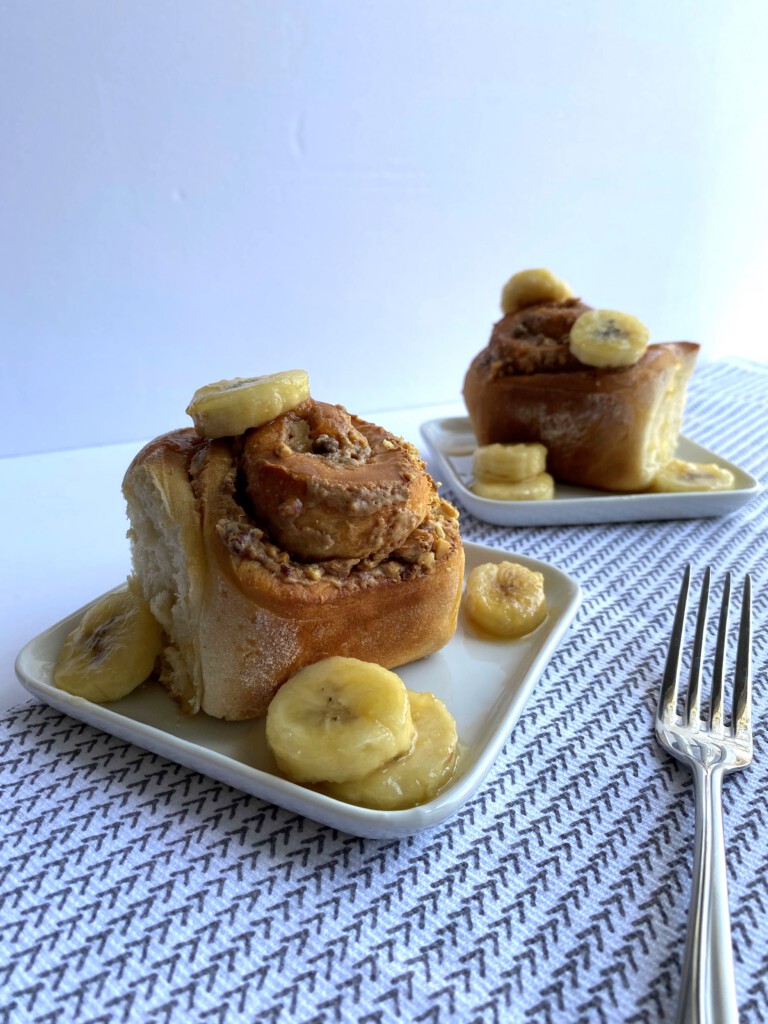 Peanut Roll with Banana and Pineapple Habanero Sauce